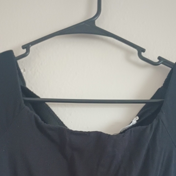 Lush Black Midi Dress Women's Size Small Cross Over Cut Out Back Fit And Flare - Picture 7 of 11